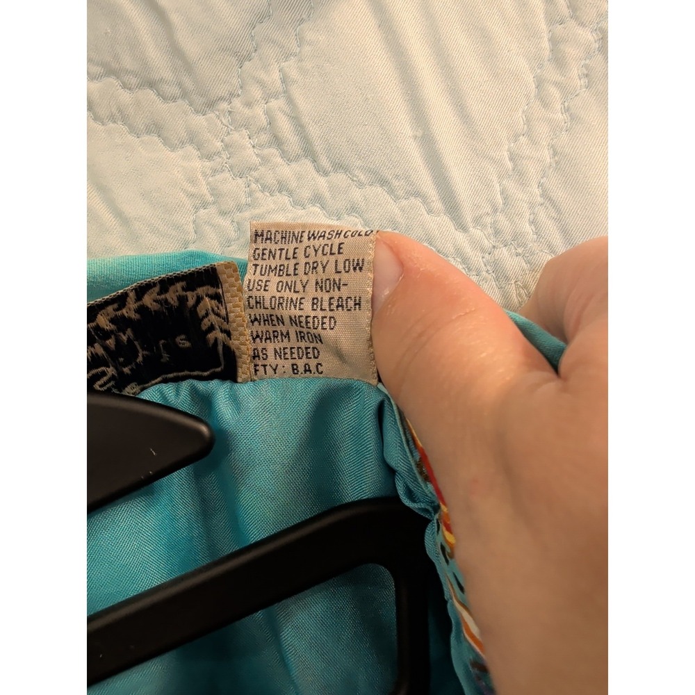 Life Style 2X jacket blue paisley Beaded button down stretch lined long sleeve - Picture 7 of 9